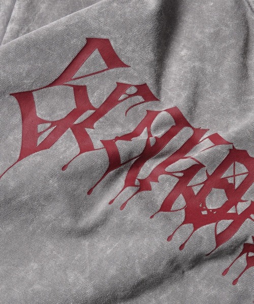 1111clothing(ワンフォークロージング)の「硫化天竺 スカルデザイン Tシャツ / Sulfurized Tenjiku Skull Design T-Shirt(Tシャツ/カットソー・メンズ・ブラック/レッド/グレー・M/XL/L)」の15枚目の写真
