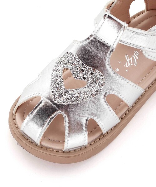 SLAP SLIP（スラップスリップ）の「ハートラメグルカサンダル(14~18cm)（サンダル・キッズ・グレー・17.0cm/18.0cm/14.0cm/16.0cm/15.0cm）」の6枚目の写真