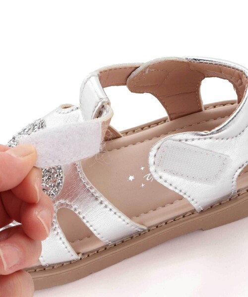 SLAP SLIP（スラップスリップ）の「ハートラメグルカサンダル(14~18cm)（サンダル・キッズ・グレー・17.0cm/18.0cm/14.0cm/16.0cm/15.0cm）」の8枚目の写真