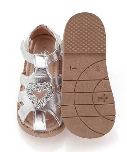 SLAP SLIP（スラップスリップ）の「ハートラメグルカサンダル(14~18cm)（サンダル・キッズ・グレー・17.0cm/18.0cm/14.0cm/16.0cm/15.0cm）」の11枚目の写真