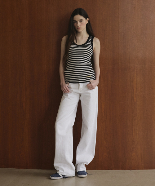 STUDIO&PARC(スタジオアンドパルク)の「Wool 100% Striped Knit Sleeveless_Black(Tシャツ/カットソー・レディース・ブラック・FREE)」の2枚目の写真