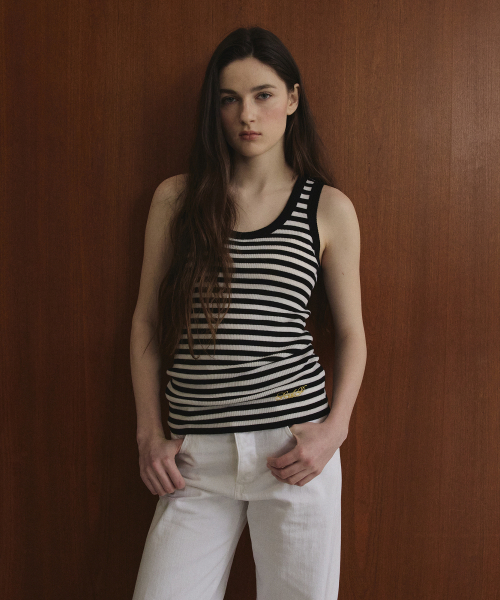 STUDIO&PARC(スタジオアンドパルク)の「Wool 100% Striped Knit Sleeveless_Black(Tシャツ/カットソー・レディース・ブラック・FREE)」の4枚目の写真