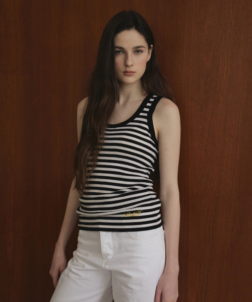 STUDIO&PARC(スタジオアンドパルク)の「Wool 100% Striped Knit Sleeveless_Black(Tシャツ/カットソー・レディース・ブラック・FREE)」の5枚目の写真
