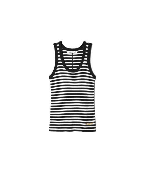 STUDIO&PARC(スタジオアンドパルク)の「Wool 100% Striped Knit Sleeveless_Black(Tシャツ/カットソー・レディース・ブラック・FREE)」の6枚目の写真