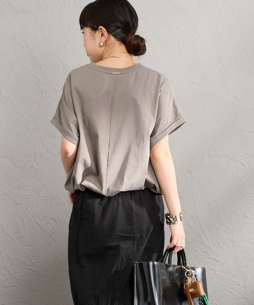 MICA&DEAL（マイカ＆ディール）の「[MICA&DEAL/マイカアンドディール] 別注 フレンチスリーブ フォトプリントTシャツ（Tシャツ/カットソー・レディース・チャコール/ベージュ/ホワイト・F）」の10枚目の写真