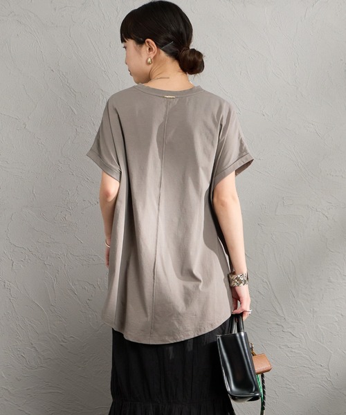 MICA&DEAL（マイカ＆ディール）の「[MICA&DEAL/マイカアンドディール] 別注 フレンチスリーブ フォトプリントTシャツ（Tシャツ/カットソー・レディース・チャコール/ベージュ/ホワイト・F）」の15枚目の写真