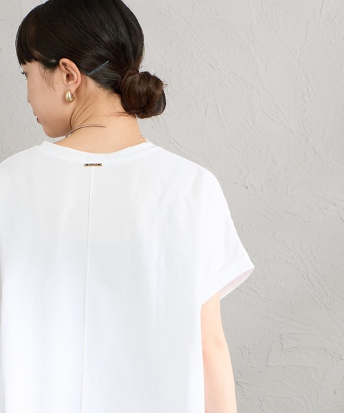 MICA&DEAL（マイカ＆ディール）の「[MICA&DEAL/マイカアンドディール] 別注 フレンチスリーブ フォトプリントTシャツ（Tシャツ/カットソー・レディース・チャコール/ベージュ/ホワイト・F）」の6枚目の写真