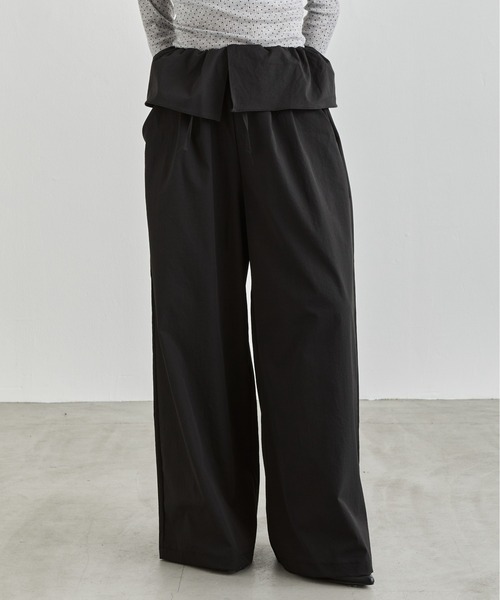 NUJOH(ヌゾ)の「Layer Waist Wide Pants / レイヤーウエストワイドパンツ(その他パンツ・レディース・グレー/ブラック/ベージュ・FREE)」の14枚目の写真