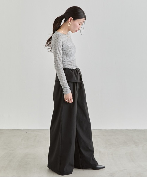 NUJOH(ヌゾ)の「Layer Waist Wide Pants / レイヤーウエストワイドパンツ(その他パンツ・レディース・グレー/ブラック/ベージュ・FREE)」の20枚目の写真