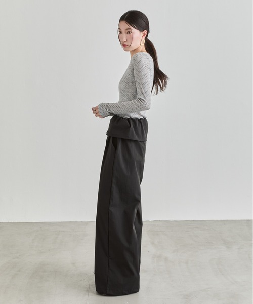 NUJOH(ヌゾ)の「Layer Waist Wide Pants / レイヤーウエストワイドパンツ(その他パンツ・レディース・グレー/ブラック/ベージュ・FREE)」の22枚目の写真