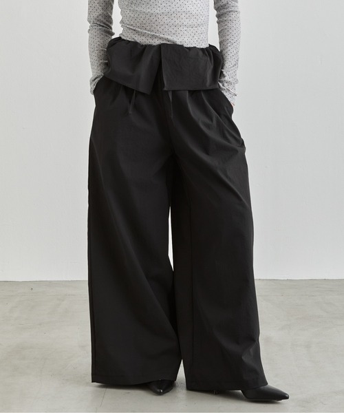 NUJOH(ヌゾ)の「Layer Waist Wide Pants / レイヤーウエストワイドパンツ(その他パンツ・レディース・グレー/ブラック/ベージュ・FREE)」の13枚目の写真