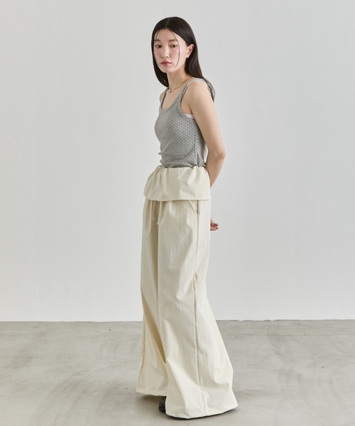 NUJOH(ヌゾ)の「Layer Waist Wide Pants / レイヤーウエストワイドパンツ(その他パンツ・レディース・グレー/ブラック/ベージュ・FREE)」の4枚目の写真