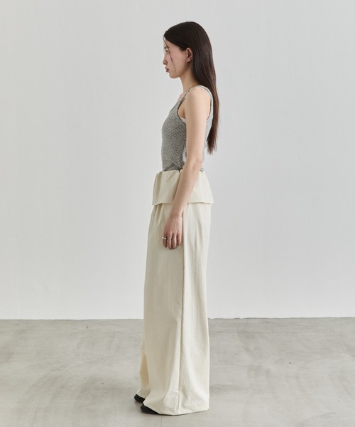 NUJOH(ヌゾ)の「Layer Waist Wide Pants / レイヤーウエストワイドパンツ(その他パンツ・レディース・グレー/ブラック/ベージュ・FREE)」の5枚目の写真