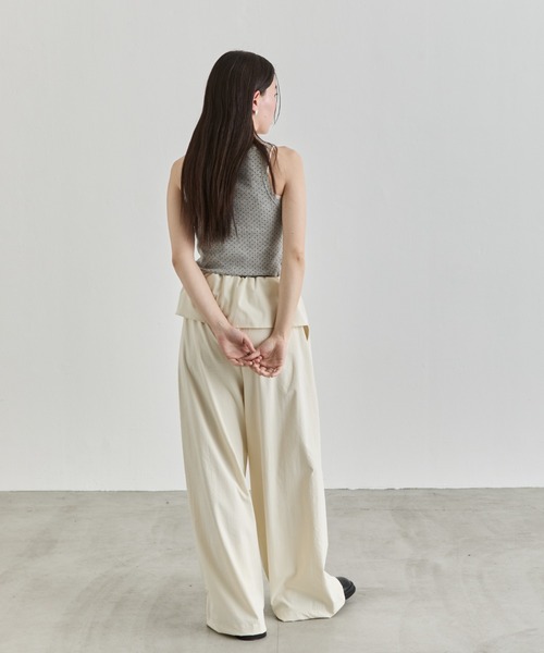 NUJOH(ヌゾ)の「Layer Waist Wide Pants / レイヤーウエストワイドパンツ(その他パンツ・レディース・グレー/ブラック/ベージュ・FREE)」の6枚目の写真