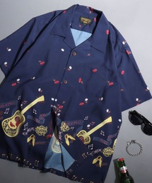 HOUSTON（ヒューストン）の「【UNIVERD72】All-Over Print Open-Collar Shirt /【ユニバード72】総柄オープンカラーシャツ アロハシャツ メンズ  半袖 トップス 開襟シャツ（シャツ/ブラウス）」