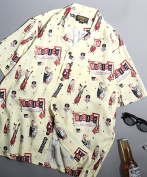 HOUSTON（ヒューストン）の「【UNIVERD72】All-Over Print Open-Collar Shirt /【ユニバード72】総柄オープンカラーシャツ アロハシャツ メンズ  半袖 トップス 開襟シャツ（シャツ/ブラウス）」