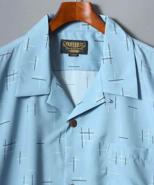 ANPAS（アンパス）の「【UNIVERD72】All-Over Print Open-Collar Shirt /【ユニバード72】総柄オープンカラーシャツ アロハシャツ メンズ  半袖 トップス 開襟シャツ（シャツ/ブラウス・メンズ・ブラック系3/ブラック系1/ネイビー系/ブラック系2/レッド系/ブラウン系/イエロー系/サックスブルー系/オレンジ系/イエロー系2/レオパード/グレー系/サックスブルー系2/ホワイト系2/ホワイト系1/ブラック系4・M/XL/L）」の22枚目の写真