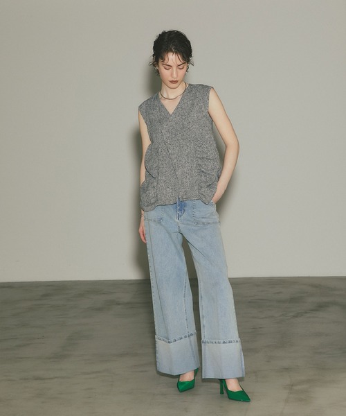 ARVELLIA(アルベリア)の「STRUCTURED TWEED TOP(シャツ/ブラウス・レディース・ブラック/グレー・M)」の3枚目の写真