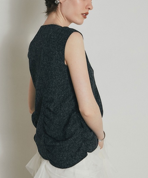 ARVELLIA(アルベリア)の「STRUCTURED TWEED TOP(シャツ/ブラウス・レディース・ブラック/グレー・M)」の9枚目の写真