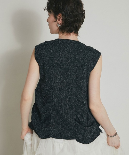 ARVELLIA(アルベリア)の「STRUCTURED TWEED TOP(シャツ/ブラウス・レディース・ブラック/グレー・M)」の10枚目の写真