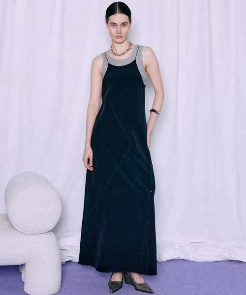 MAISON SPECIAL（メゾンスペシャル）の「Tank Set Pile Flare Dress/タンク付パイルフレアワンピース（ワンピース・レディース・ブルー/イエロー/ブラック・38/36）」の9枚目の写真