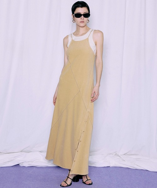 MAISON SPECIAL（メゾンスペシャル）の「Tank Set Pile Flare Dress/タンク付パイルフレアワンピース（ワンピース・レディース・ブルー/イエロー/ブラック・38/36）」の12枚目の写真