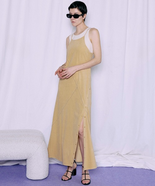 MAISON SPECIAL（メゾンスペシャル）の「Tank Set Pile Flare Dress/タンク付パイルフレアワンピース（ワンピース・レディース・ブルー/イエロー/ブラック・38/36）」の15枚目の写真