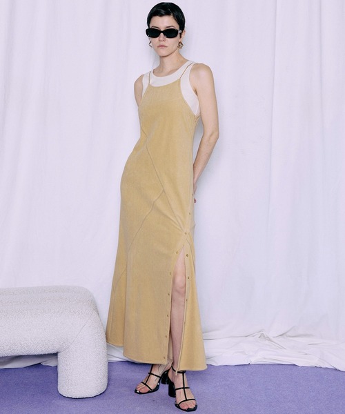 MAISON SPECIAL（メゾンスペシャル）の「Tank Set Pile Flare Dress/タンク付パイルフレアワンピース（ワンピース・レディース・ブルー/イエロー/ブラック・38/36）」の16枚目の写真