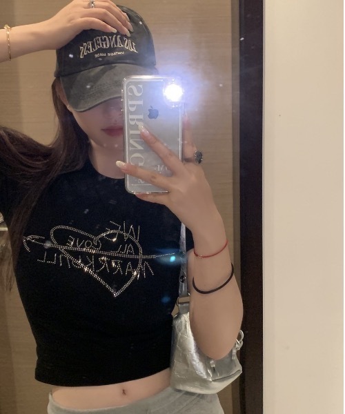 SHEPP（シープ）の「ラインストーンチビT（Tシャツ/カットソー・レディース・ブラック/ホワイト系その他/ホワイト/ブラック系その他・M/S）」の17枚目の写真