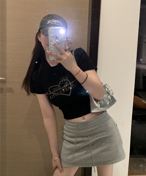 SHEPP（シープ）の「ラインストーンチビT（Tシャツ/カットソー・レディース・ブラック/ホワイト系その他/ホワイト/ブラック系その他・M/S）」の18枚目の写真
