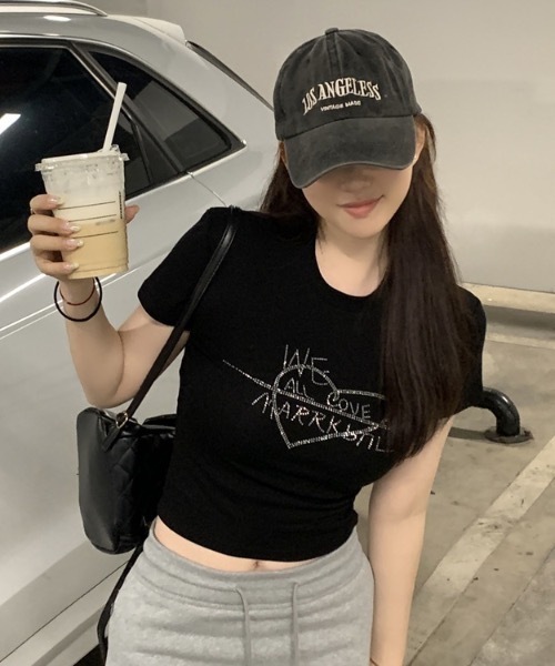 SHEPP（シープ）の「ラインストーンチビT（Tシャツ/カットソー・レディース・ブラック/ホワイト系その他/ホワイト/ブラック系その他・M/S）」の19枚目の写真