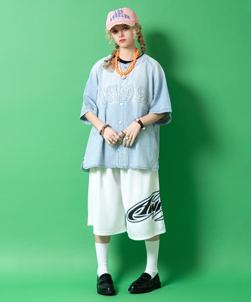 a.p.o.v.（エーピーオービー）の「a.p.o.v. アシンメトリービッググラフィックロゴポンチスウェットバギーハーフパンツ（スウェットパンツ・メンズ・ホワイト/ブラック/グレー・ONESIZE）」の7枚目の写真
