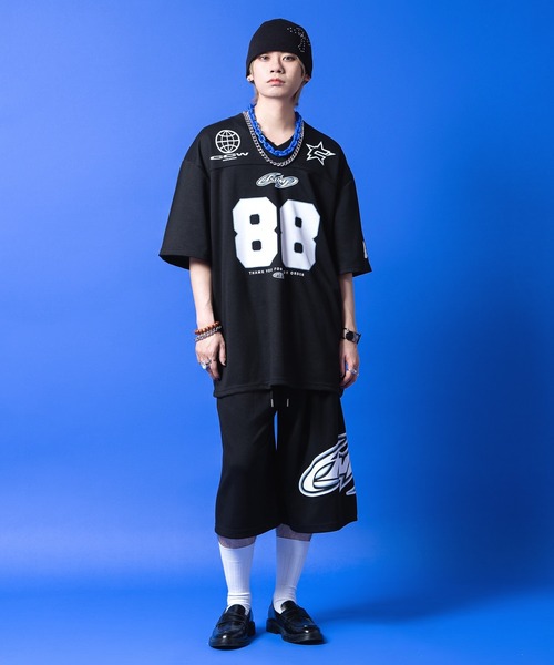 a.p.o.v.（エーピーオービー）の「a.p.o.v. アシンメトリービッググラフィックロゴポンチスウェットバギーハーフパンツ（スウェットパンツ・メンズ・ホワイト/ブラック/グレー・ONESIZE）」の9枚目の写真