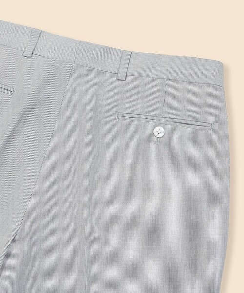 BROOKS BROTHERS（ブルックスブラザーズ）の「コットン／ラミー　コードレーン　プレーンフロント　トラウザーズ　Traditional（スラックス・メンズ・ホワイト×ネイビー・34inch/36inch/31inch/33inch/32inch）」の2枚目の写真