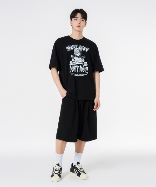 MOZMOZ(モズモズ)の「ドンムーブ オーバーサイズ 半袖Tシャツ ブラック(Tシャツ/カットソー・レディース・その他・1/2/3)」の3枚目の写真