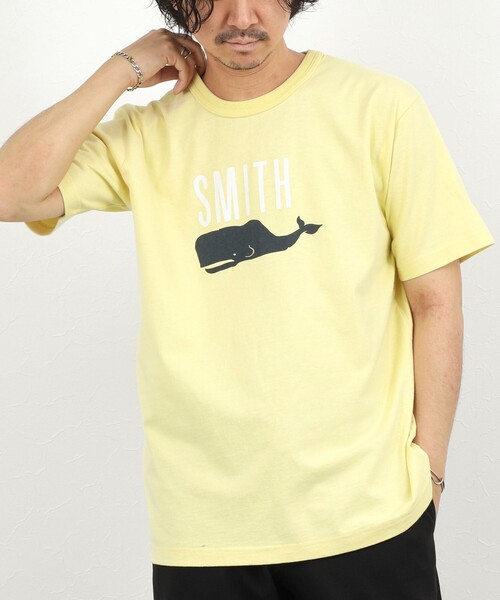 BARNS OUTFITTERS(バーンズアウトフィッターズ)の「【BARNS OUTFITTERS】別注 SMITH プリントTシャツ 26SS(Tシャツ/カットソー・メンズ・グレー/イエロー/ホワイト・S/M/L)」の3枚目の写真