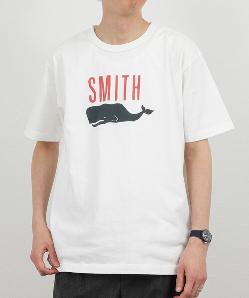 BARNS OUTFITTERS(バーンズアウトフィッターズ)の「【BARNS OUTFITTERS】別注 SMITH プリントTシャツ 26SS(Tシャツ/カットソー・メンズ・グレー/イエロー/ホワイト・S/M/L)」の5枚目の写真