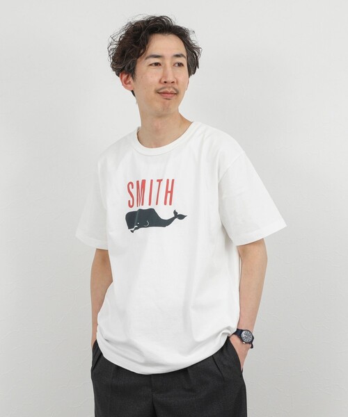 BARNS OUTFITTERS(バーンズアウトフィッターズ)の「【BARNS OUTFITTERS】別注 SMITH プリントTシャツ 26SS(Tシャツ/カットソー・メンズ・グレー/イエロー/ホワイト・S/M/L)」の8枚目の写真