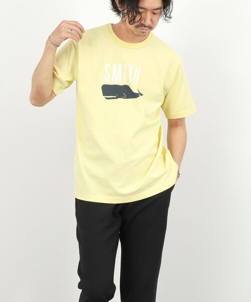 BARNS OUTFITTERS(バーンズアウトフィッターズ)の「【BARNS OUTFITTERS】別注 SMITH プリントTシャツ 26SS(Tシャツ/カットソー・メンズ・グレー/イエロー/ホワイト・S/M/L)」の14枚目の写真