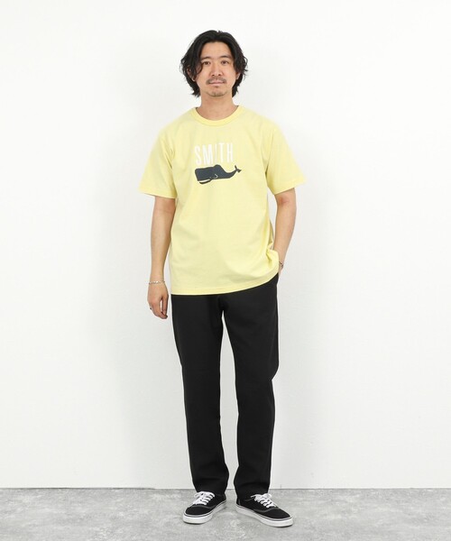 BARNS OUTFITTERS(バーンズアウトフィッターズ)の「【BARNS OUTFITTERS】別注 SMITH プリントTシャツ 26SS(Tシャツ/カットソー・メンズ・グレー/イエロー/ホワイト・S/M/L)」の18枚目の写真