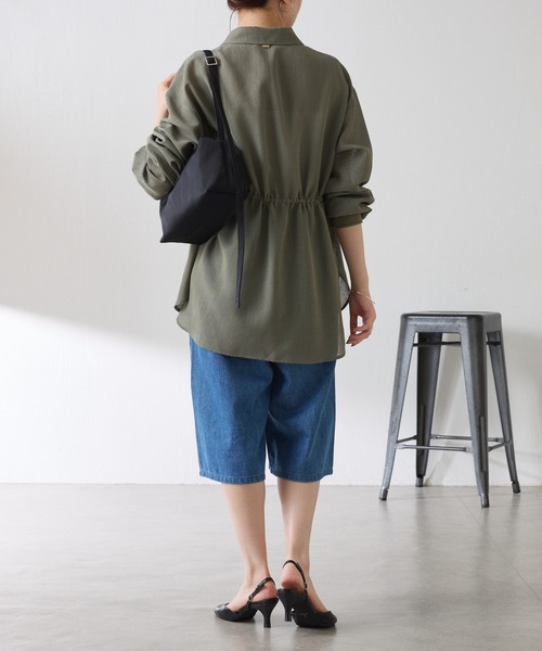 COLLAGE GALLARDAGALANTE（コラージュガリャルダガランテ）の「Q.anos/タックハーフデニムパンツ（デニムパンツ・レディース・ブルー/ベージュ・0/1）」の13枚目の写真