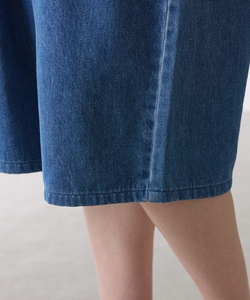 COLLAGE GALLARDAGALANTE（コラージュガリャルダガランテ）の「Q.anos/タックハーフデニムパンツ（デニムパンツ・レディース・ブルー/ベージュ・0/1）」の12枚目の写真