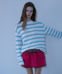 L23 BOUCLE STRIPE KNIT(WHITE)