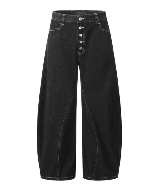 JOHNNY WOLF（ジョニーウルフ）の「HARNET ワイドバギー バレル ワンウォッシュ デニムパンツ（デニムパンツ・メンズ・ブラック・M/S/L）」の10枚目の写真