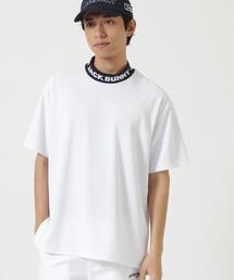 Jack Bunny!!（ジャックバニー）の「【Jack Bunny!!】ロゴジャガード半袖モックネックカットソー（Tシャツ/カットソー）」