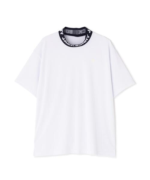 Jack Bunny!!(ジャックバニー)の「【Jack Bunny!!】ロゴジャガード半袖モックネックカットソー(Tシャツ/カットソー・メンズ・ホワイト/ネイビー・MEDIUM/LARGE/X-LARGE)」の6枚目の写真