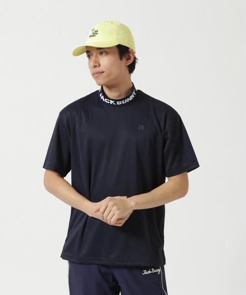 Jack Bunny!!(ジャックバニー)の「【Jack Bunny!!】ロゴジャガード半袖モックネックカットソー(Tシャツ/カットソー・メンズ・ホワイト/ネイビー・MEDIUM/LARGE/X-LARGE)」の9枚目の写真