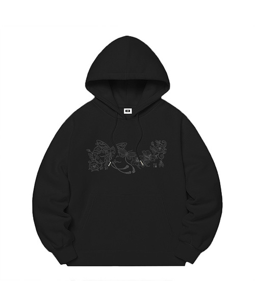 RANDOMOFF(ランダムオフ)の「NACRE GLOW MONO OVER FIT HOODIE (2color)(パーカー・レディース・ブラック/ホワイト・SMALL/MEDIUM/LARGE/X-LARGE)」の1枚目の写真