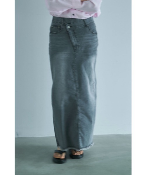 marjour(マージュール)の「10OZ STRETCH DENIM WRAP SKIRT(デニムスカート・レディース・グレー/ライトブルー・M)」の12枚目の写真