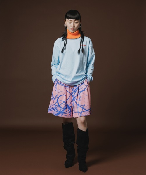 NON TOKYO(ノントーキョー)の「NON TOKYO/ノントーキョー/プリントリブワイドショーツ(その他パンツ・レディース・ピンク/その他2/その他・F)」の4枚目の写真
